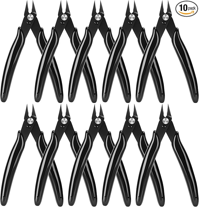 5 Inch Flush Cutters, 10 Pack Micro Wire Cutters, Sharp Zip Tie Cutter by Unknown