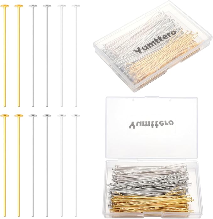 210 Pcs 70mm/2.76 Inch 21 Gauge Head Pins by Yumttero