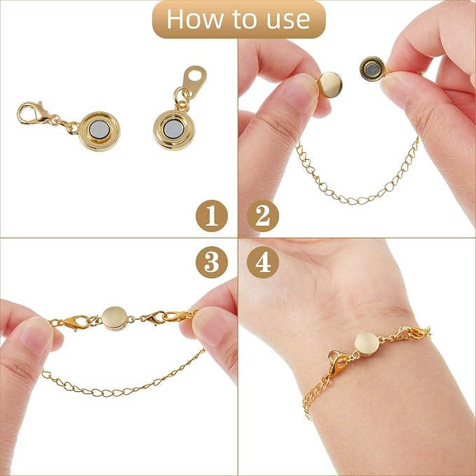 Hicarer 12 Pieces Locking Magnetic Jewelry Clasp Round Necklace Clasp Closures - Image 4