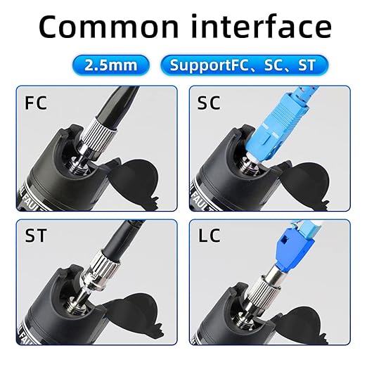 1pc Fiber Optic Visual Fault Locator VFL Fiber Optic Cable Tester with 1pcs Singlemode 9/125um FC Male to LC Female Adapter, Black Switch (Mode Number: VFL-30)