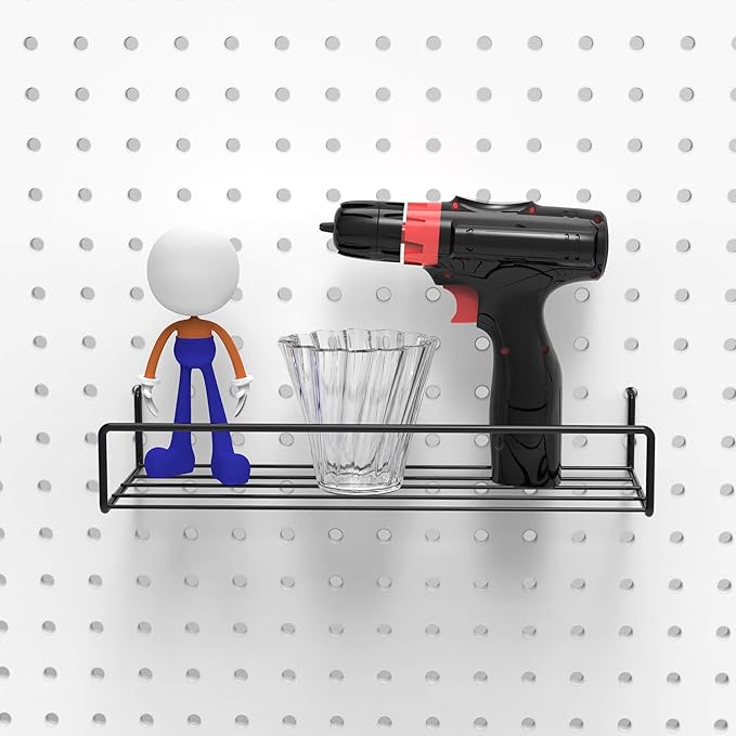 Pegboard Shelves, Peg Board Hooks, for Organizing Various Tools, 2 Packs, Black