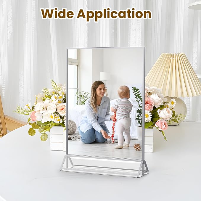 8X10 Sliver Picture Frames Acrylic Sign Holder Double-Sided Acrylic Frame - Image 5
