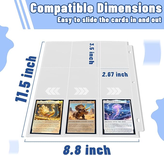 3600 Pockets Trading Card Binder Sleeves, Baseball Card Sleeves Fit - Image 2