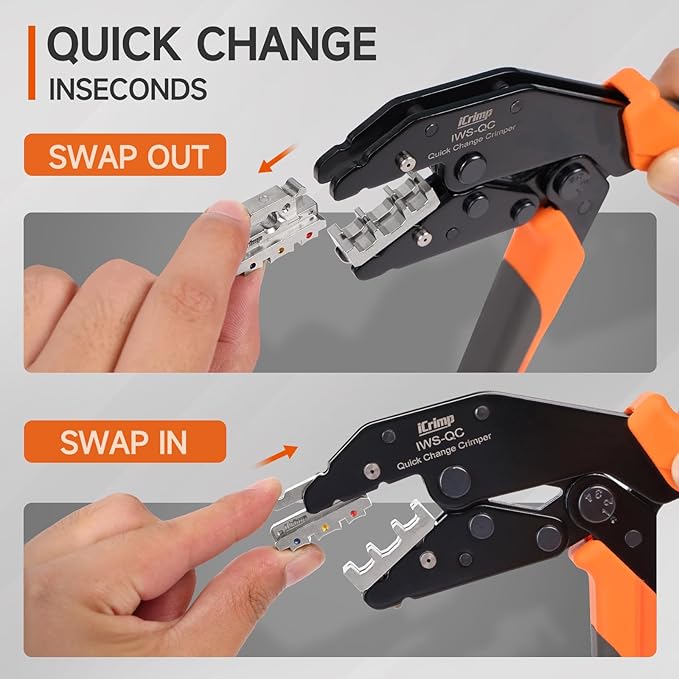 iCrimp Rachet Crimping Tool for Insulated Terminals, AWG 22-10 Wire Crimper, Electrical Crimp Tool, X30J Jaws