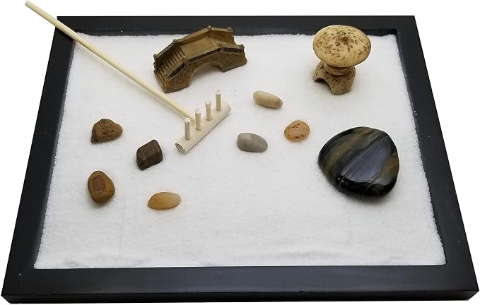 Zen Sand Garden for Desk with Rake, Rocks and Figures - Image 7