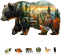 Forest Bear Puzzles Adults Gifts Wooden 150 Pieces 13.4 * 7.8in by Jollitot