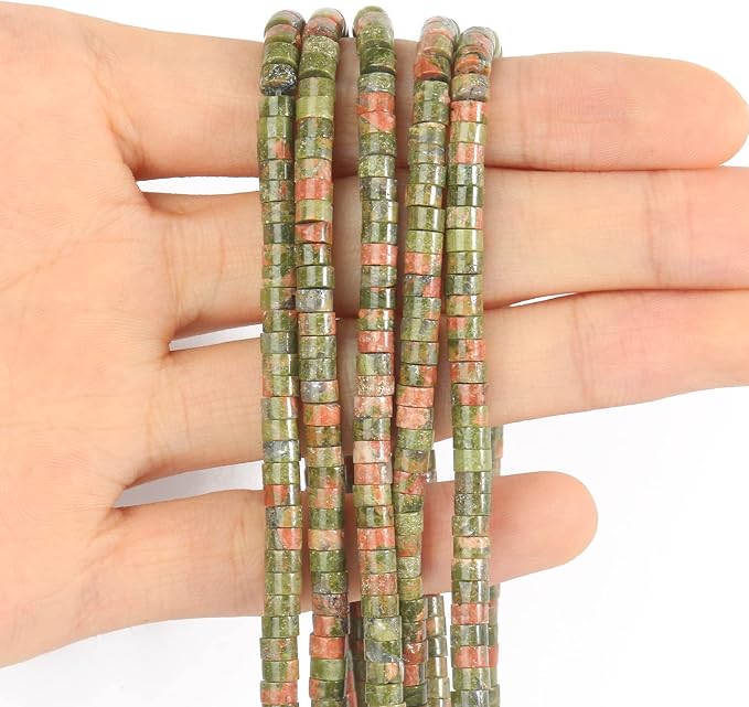 150Pcs 4×2mm Natural Unakite Spacer Stone Beads - Image 5