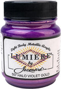 Jacquard Lumiere 2.25oz Fabric Paint Halo Violet Gold by Jacquard