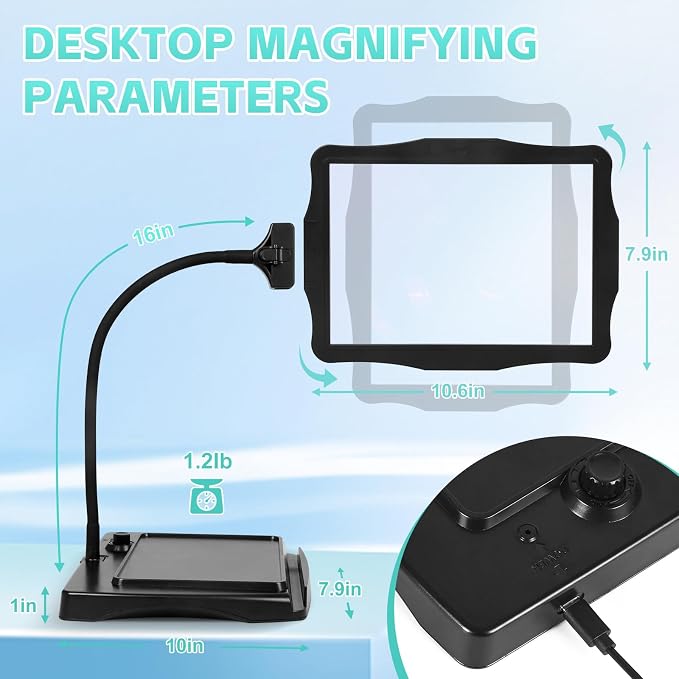 Magnifying Glass with Light and Stand 50 Ultra-Bright LEDs Large Magnifying - Image 6