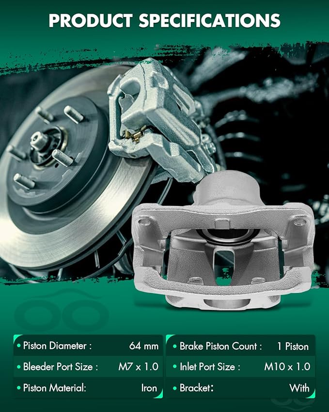 SCITOO 19B2714 19B2715 Disc Brake Calipers Assembly with Bracket Fit For Toyota Avalon 2005-2007,For Toyota Camry 2005-2006,For Toyota Sienna 2004-2010,For Toyota Solara 2004-2008