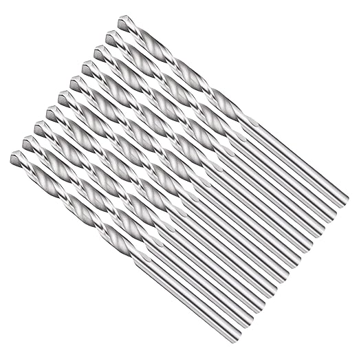 Drill Bit, 3.2mm Cutting Diameter, 4241 HSS 118° Cutting Angle Uncoated Bright Versatile Jobber Bits - (Applications: for Drilling Plastic Wood Soft Metal), 10-Pieces