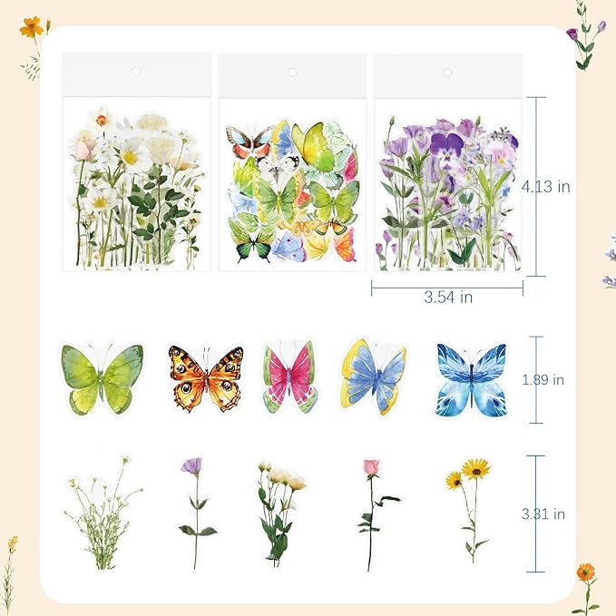 Ychsring Butterfly Floral Stickers Bulk - Image 6