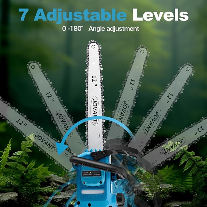 2-IN-1 Cordless 12 Inch Pole saw & Mini Chainsaw, 1* Max 20V 6Ah Battery, 15ft Max Reach, Electric Pole Saws for Tree Trimming, Branch Cutting