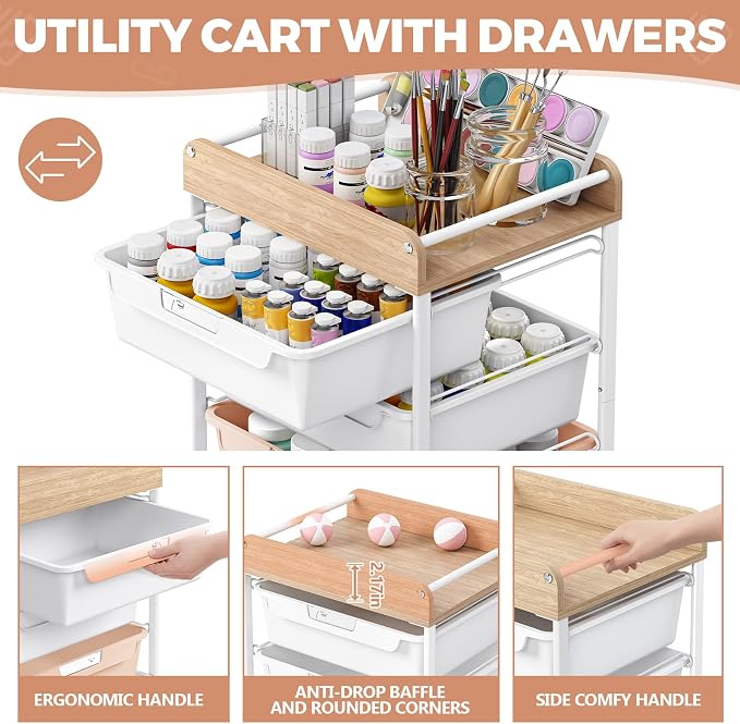 Rolling Craft Storage Cart - Image 3