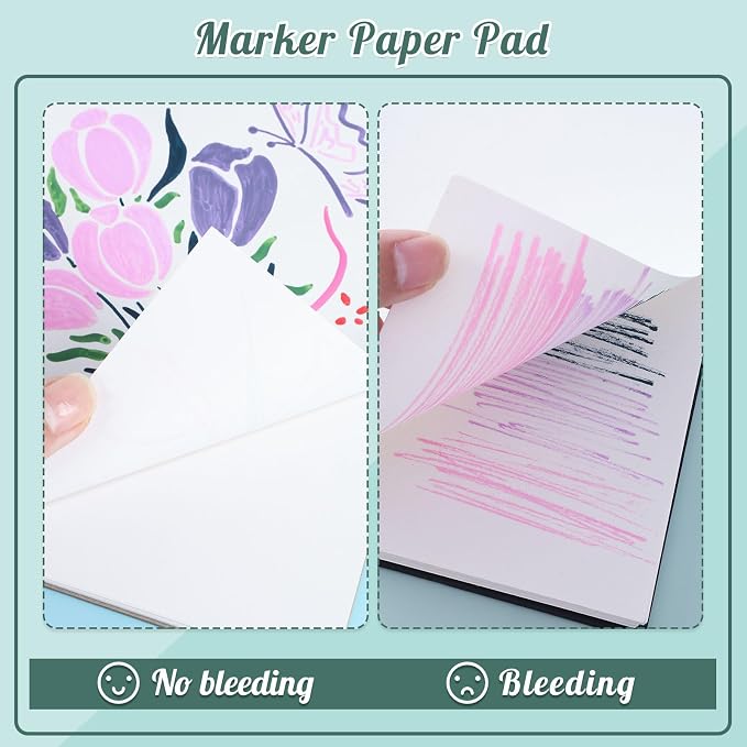 50 Sheets Marker Paper Pad, 8.3×11.7 Inch Bleedproof Art Sketch Pad, - Image 4