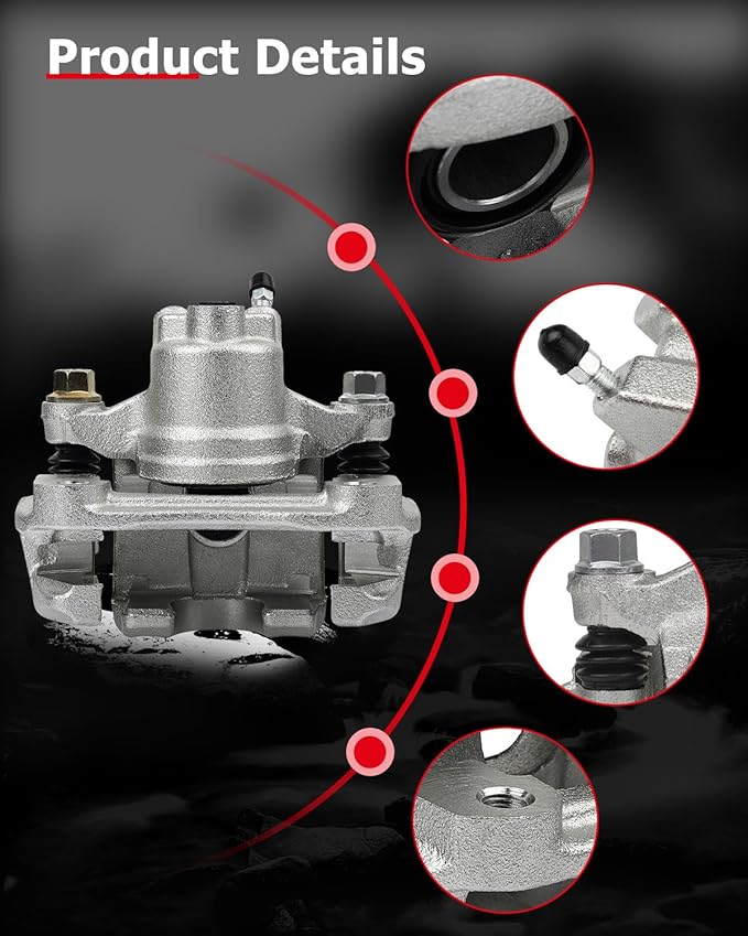 cciyu Rear Left Brake Caliper Assembly w/Bracket 19B2697 2005 2006 2007 For Toyota For Avalon,2002 2003 2004 2005 2006 For Toyota For Camry,2004 2005 2006 2007 2008 For Toyota For Solara