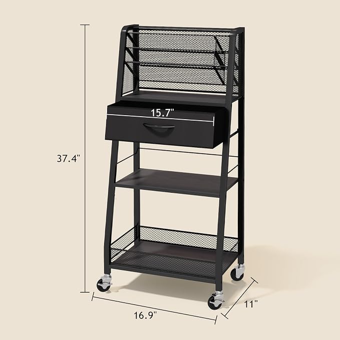 Homsorout 3 Tier Rolling Cart - Image 2
