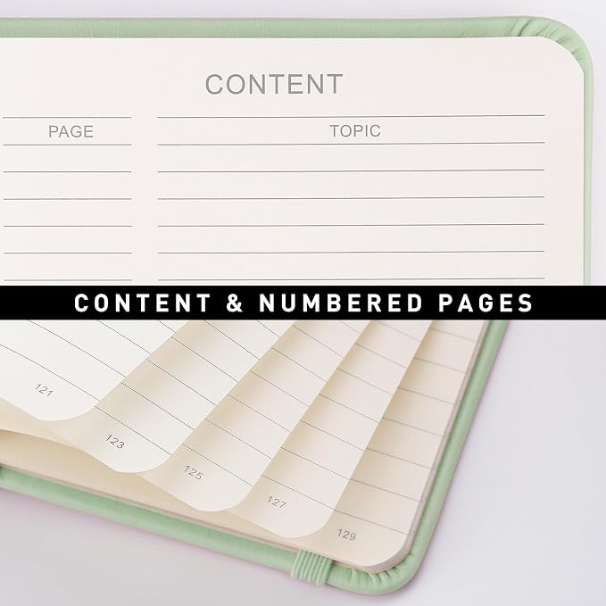 RETTACY Lined Journal Notebook, 192 Numbered Pages, A5 Size | Leather Hardcover - Image 4