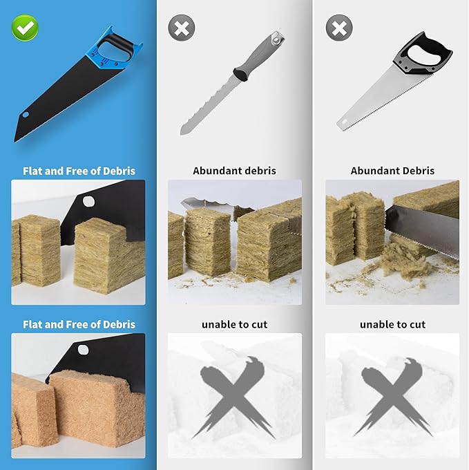 Insulation Hand Saw, 16 Inch Steel Blade Wavy Teeth Serrated Sharp Utility Tool, Insulation Saw for Cutting Wood Fiber Board, Foam, Mineral Wool, Styrofoam Rockwool