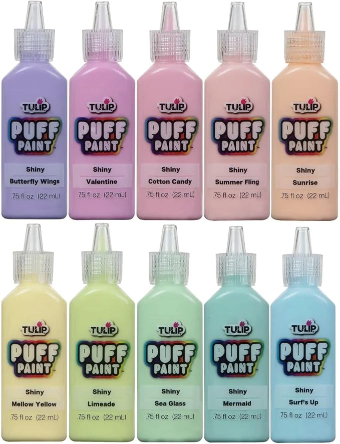 TULIP Puff Paint Pastel Colors 10-pack, Nontoxic & Waterproof Craft Paint - Image 3