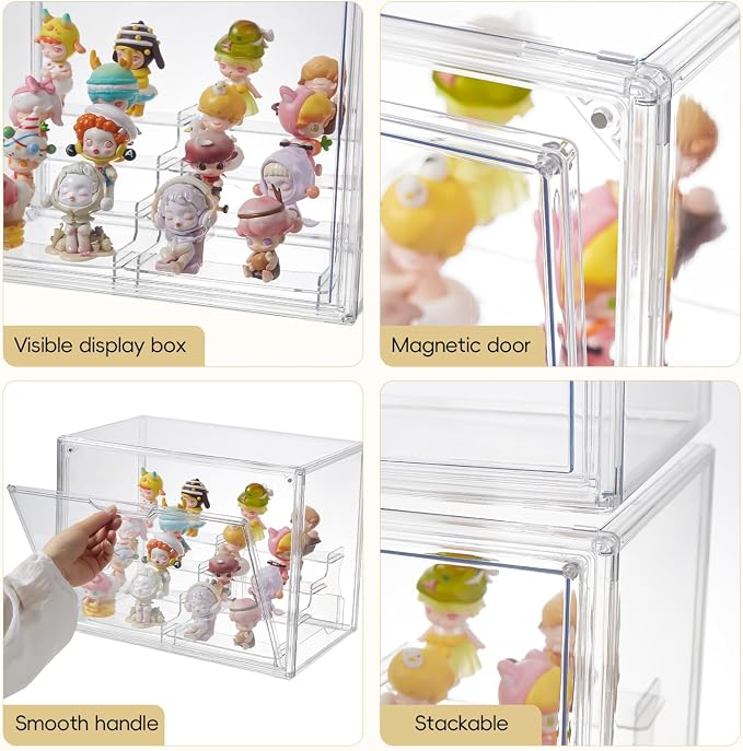 4 Tiers Clear Display Case, Plastic Storage Bins - Image 4