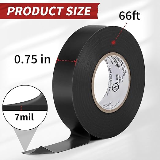 Avery Dennison Electrical Tape, Professional Grade PVC Electric Tape, UL/CSA Listed Insulating Vinyl Tape for Electrical, Repairs, Automotive and Equipment, Pro-43, ¾ in x 66 ft, Black, 1 Roll