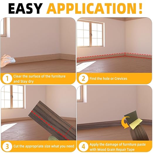 GSCIT Club Walnut Wallpaper, 2.4 inch X 15ft Self Adhesive Wood Grain Repair Tape Walnut Repair Patch for Tables, Chairs, Baseboards, Doors, Windows, Floors, Handicraft DIY.