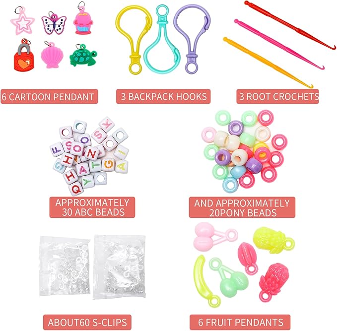 XKDOUS 24 Colors Rubber Band Bracelet Kit, Bracelet Making Kit - Image 2
