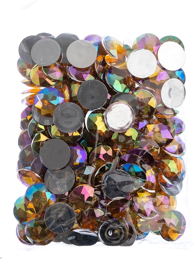 John Bead 200 Pieces 20mm, Acrylic Round Flat Back Rhinestones - Image 2