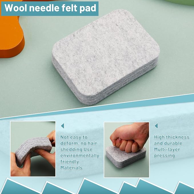 Mayboos Needle Felting Pad, 4.52"x3.34" Natural Wool Needled Felting Mat - Image 5