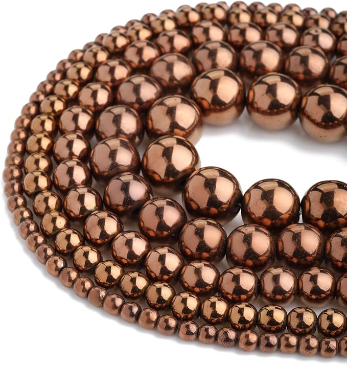 Zenkeeper About 180 Pcs Rose Gold Hematite Beads - Image 2