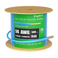 14 AWG Tracer Wire 600V 100% Solid Copper Conductor Direct Burial Underground, Blue Tracer Wire for Locating Underground Pipes and Lines Water Sewer Pipe Fiber Optic Gas Electrical Wire, 500 FT