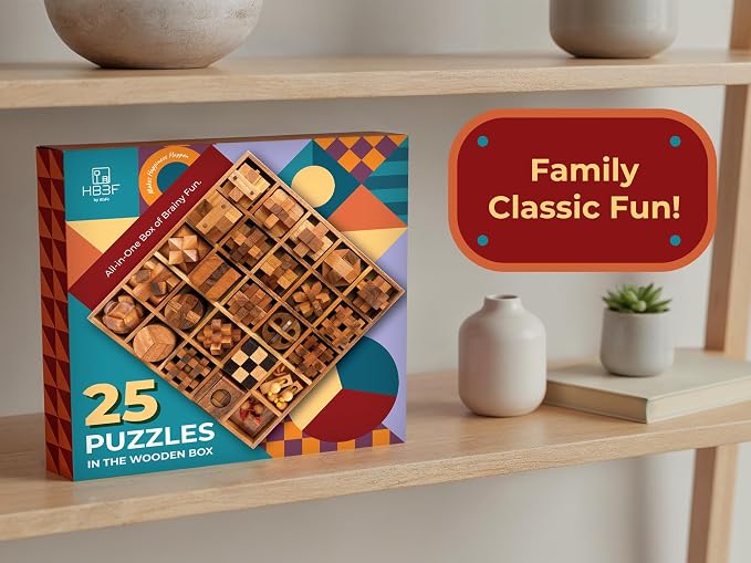 BSIRI 25 in 1 Wooden Brain Teaser Puzzles - Image 6