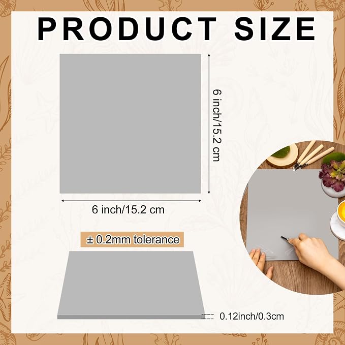 Yeaqee 2 Pcs 6 x 6 Inch Linoleum Block - Image 2