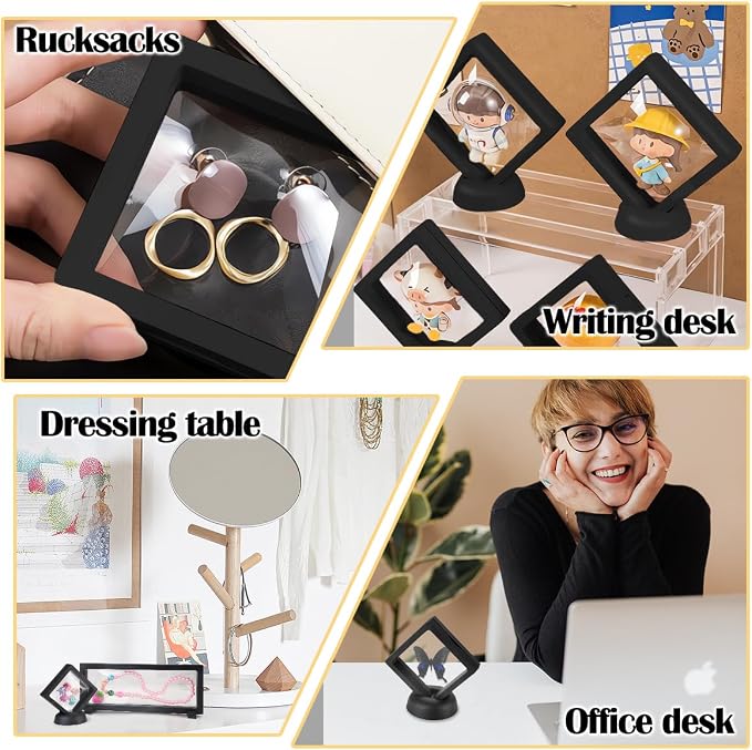 6 Pcs 3D Floating Display Case, Challenge Coins Display Holder Frame - Image 5