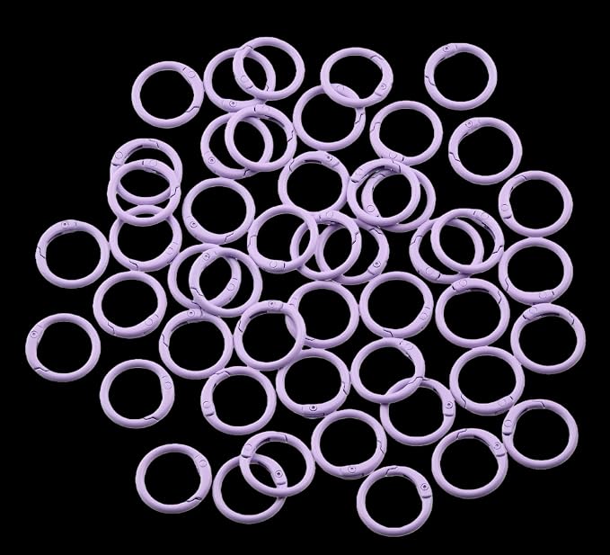 Round Carabiner Clip Bulk 48pcs 1 Inch Colorful Circle Carabiner Key Ring Clips - Image 2