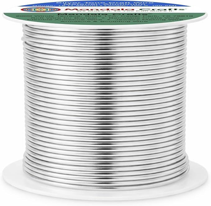 Mandala Crafts 16 Gauge Silver Tone Anodized Aluminum Craft Wire, 100 FT | - Image 2
