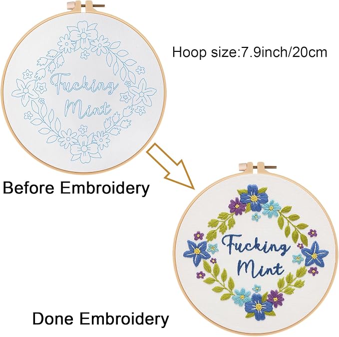 Louise Maelys Funny Flower Wreath Embroidery Kit - Image 3