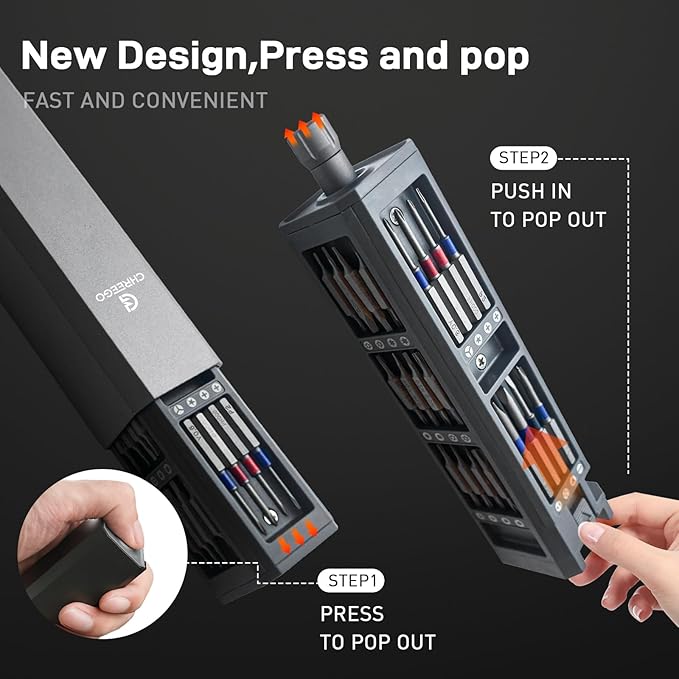 71-in-1 Small Screwdriver Set, Premium Mini Screwdriver Set with Dual-Head Bits, Multi-Bits Screwdriver with Magnetic Case, Ergonomic Repair Tool Kit for Phone, PC, Glasses, Camera, Toys