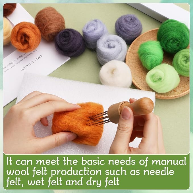 Mayboos 15 Colors Felting Wool, Wool Yarn Roving, Spinning Wool Roving - Image 5