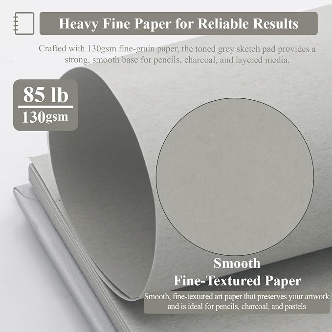 SuFly Toned Gray Sketchbook 8.5" x 11" - Image 3