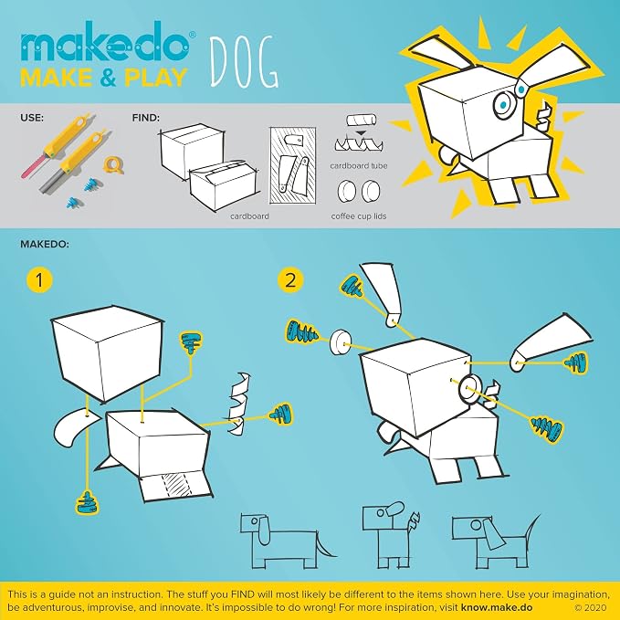Makedo Explore | Upcycled Cardboard Construction Toolkit in Small Toolbox | - Image 3