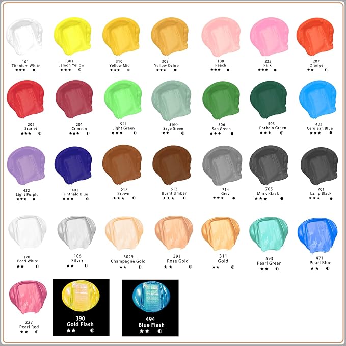 Artecho lridescent Gold Acrylic Paint Tubes, Art Craft Paints - Image 3