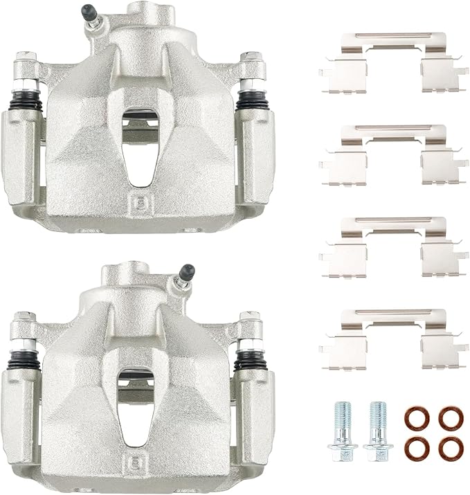 Torchbeam 2PCS Front Driver and Passenger Side Brake Caliper for Toyota 2004-2010 Sienna, 2005-2007 Avalon, 2004-2008 Solara, 2005-2006 Camry Disc Brake Caliper Assembly with Bracket #19B2715+19B2714