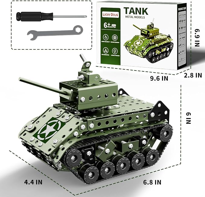 Lucky Doug STEM Building Projects Model Army Tank Set - Image 6