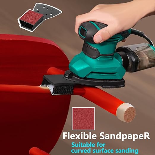 160pcs Detail Sander Sandpaper for Mouse Sander, 60 120 180 240 Grit Sanding Sheets, Sander Pads for Detail Sander, Finger Sander -FSM16