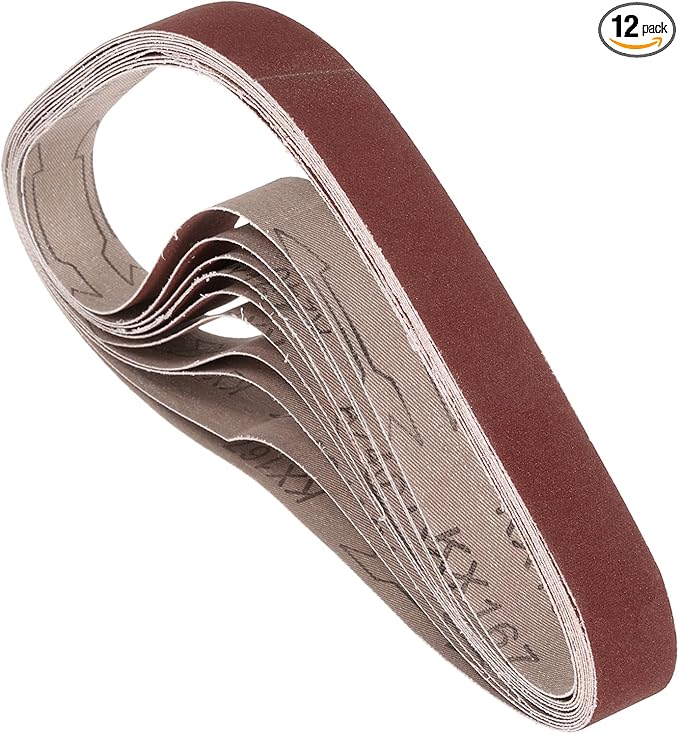 12 Pcs Sanding Belts 1 x 30 Inch 240 Grit Aluminum Oxide Abrasive Sandpaper for Belt Sander Metal Grinding Wood Working Weld Rust Removal