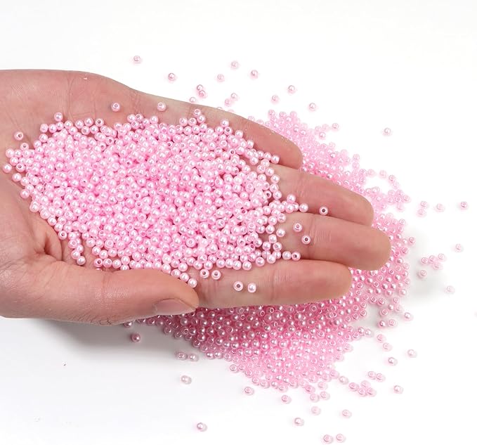 4000pcs Pink 3mm Pearl Beads by chuyau