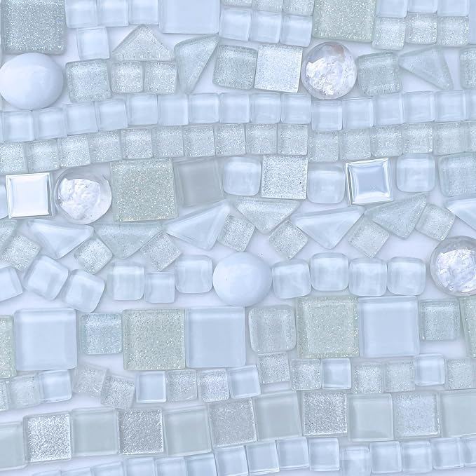 LITMIND 1.1 LB White Irregular Glass Mosaic Tiles - Image 7