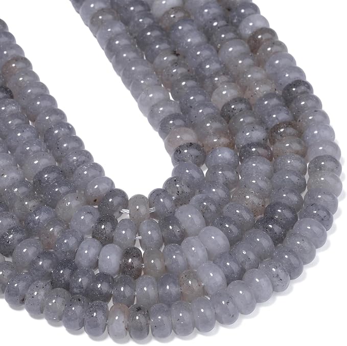 Songxi 5x8mm Natural Gray Labradorite Stone Rondelle Beads, Gemstone - Image 7